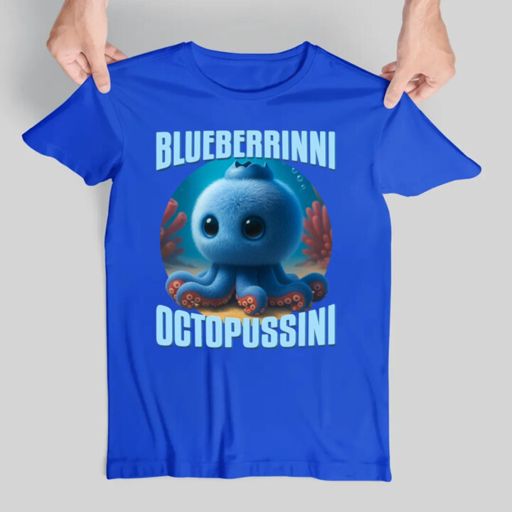 Blueberrinni Octopussini - Italian Brainrot - chobotnica čučoriedka - pánske tričko s potlačou