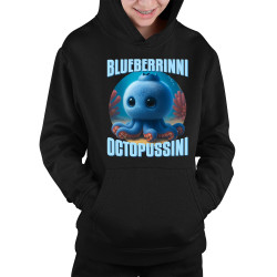 Blueberrinni Octopussini - Italian Brainrot - chobotnica čučoriedka - detská mikina s kapucňou