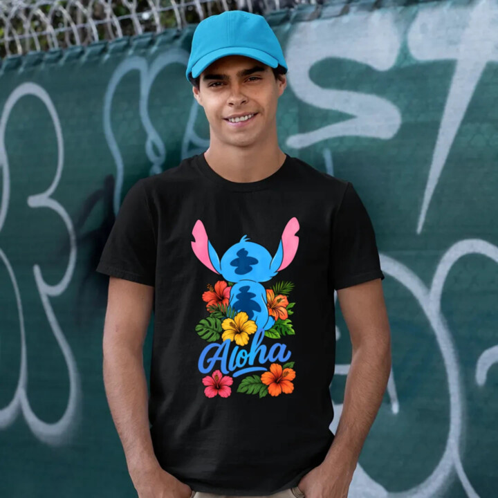 Aloha - pánske tričko s potlačou pre fanúšikov Lilo i Stitch