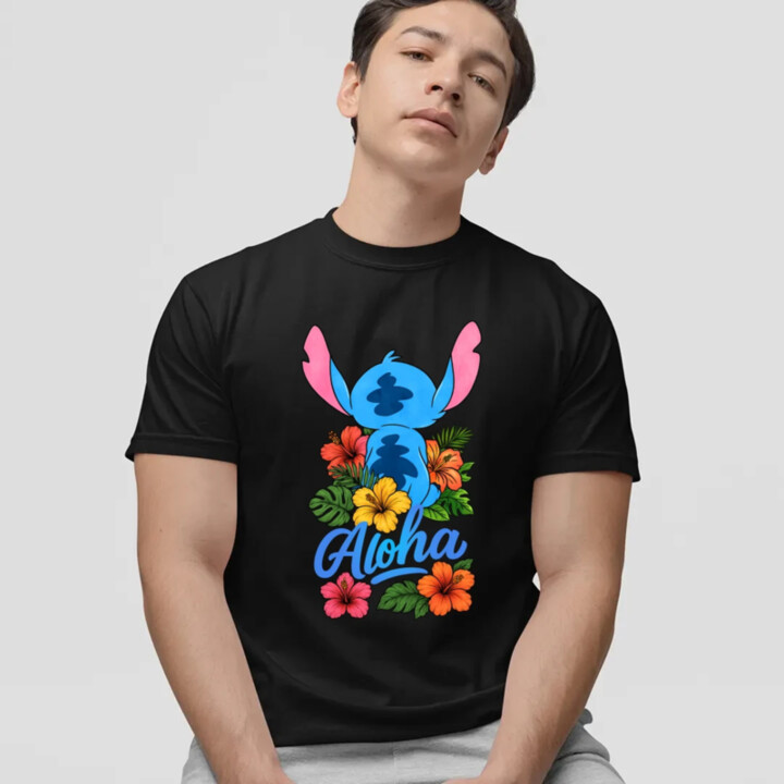 Aloha - pánske tričko s potlačou pre fanúšikov Lilo i Stitch