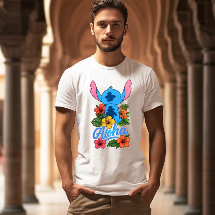 Aloha - pánske tričko s potlačou pre fanúšikov Lilo i Stitch