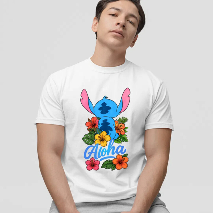 Aloha - pánske tričko s potlačou pre fanúšikov Lilo i Stitch