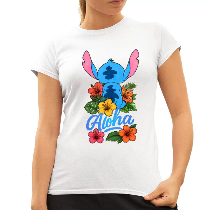 Aloha - dámske tričko s potlačou pre fanúšikov Lilo i Stitch