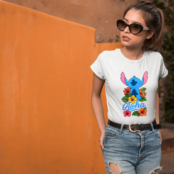 Aloha - dámske tričko s potlačou pre fanúšikov Lilo i Stitch