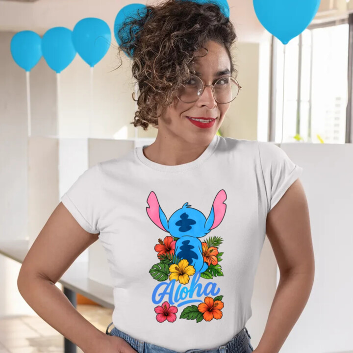Aloha - dámske tričko s potlačou pre fanúšikov Lilo i Stitch