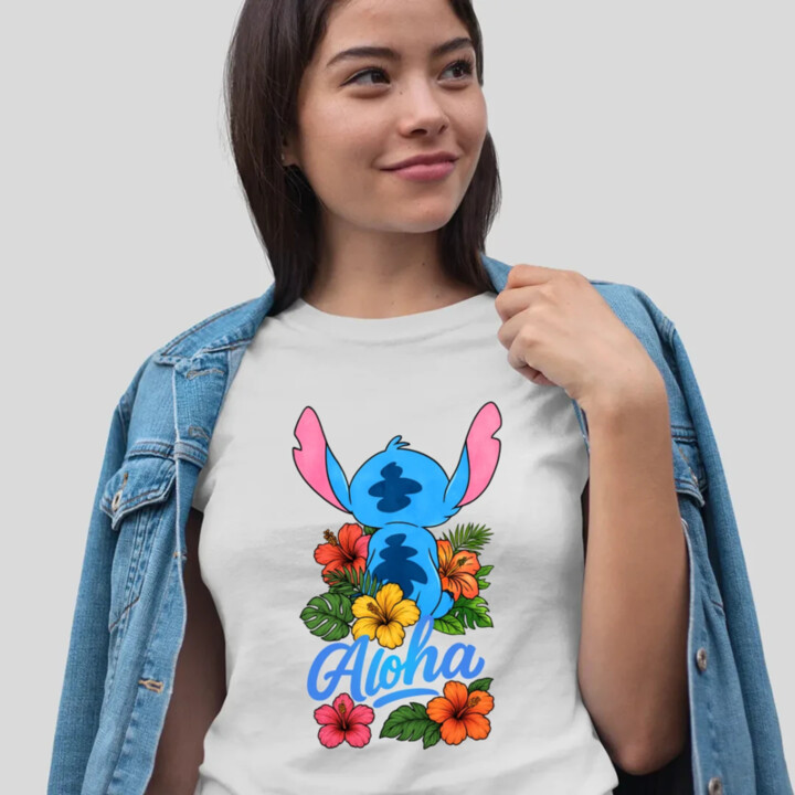 Aloha - dámske tričko s potlačou pre fanúšikov Lilo i Stitch