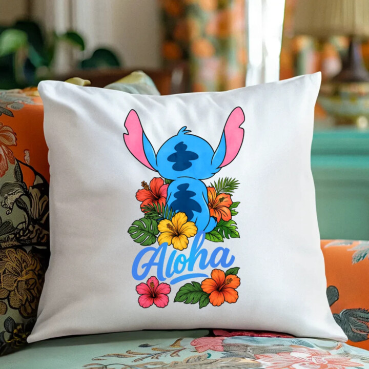 Aloha - vankúš s potlačou pre fanúšikov Lilo i Stitch