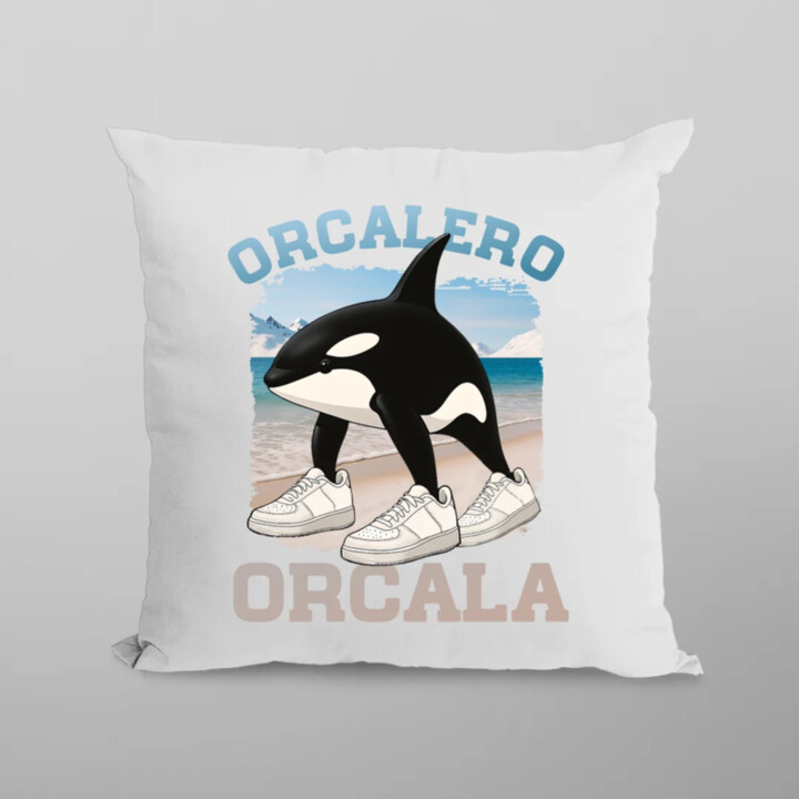 Orcalero Orcala - kosatka v topánkach - Italian Brainrot - vankúš s potlačou
