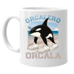 Orcalero Orcala - kosatka v topánkach - Italian Brainrot - keramický hrnček s potlačou