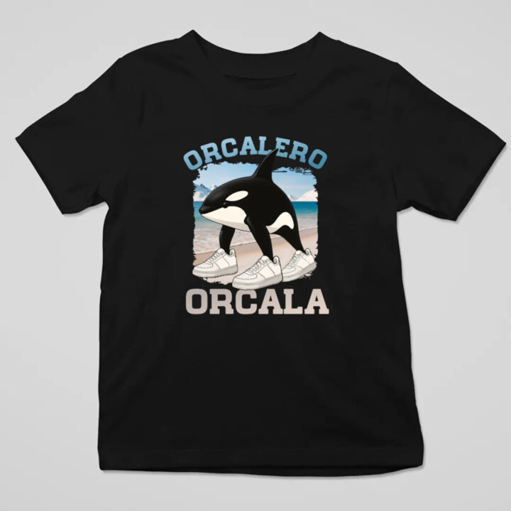 Orcalero Orcala - kosatka v topánkach - Italian Brainrot - detské tričko s potlačou