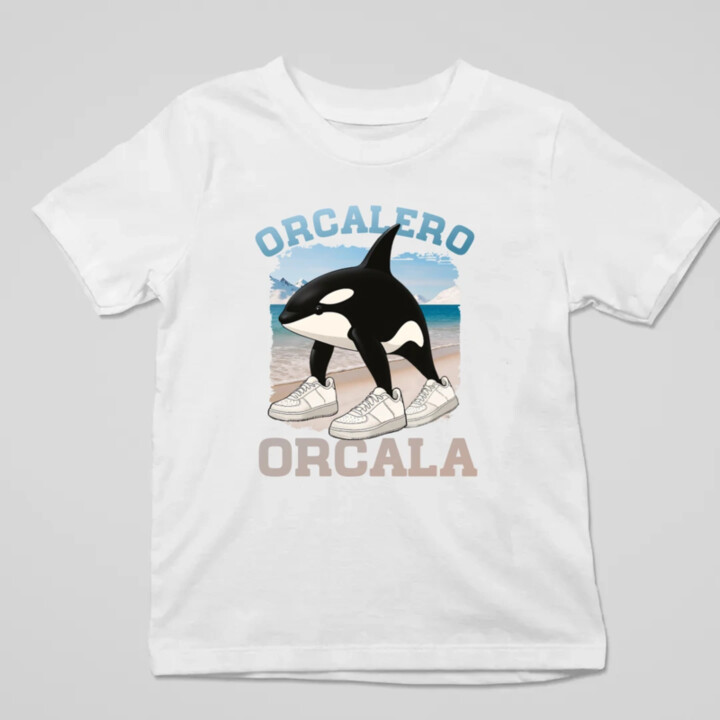 Orcalero Orcala - kosatka v topánkach - Italian Brainrot - detské tričko s potlačou