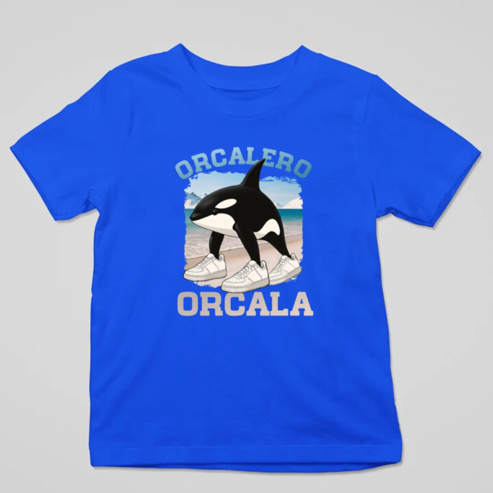 Orcalero Orcala - kosatka v topánkach - Italian Brainrot - detské tričko s potlačou