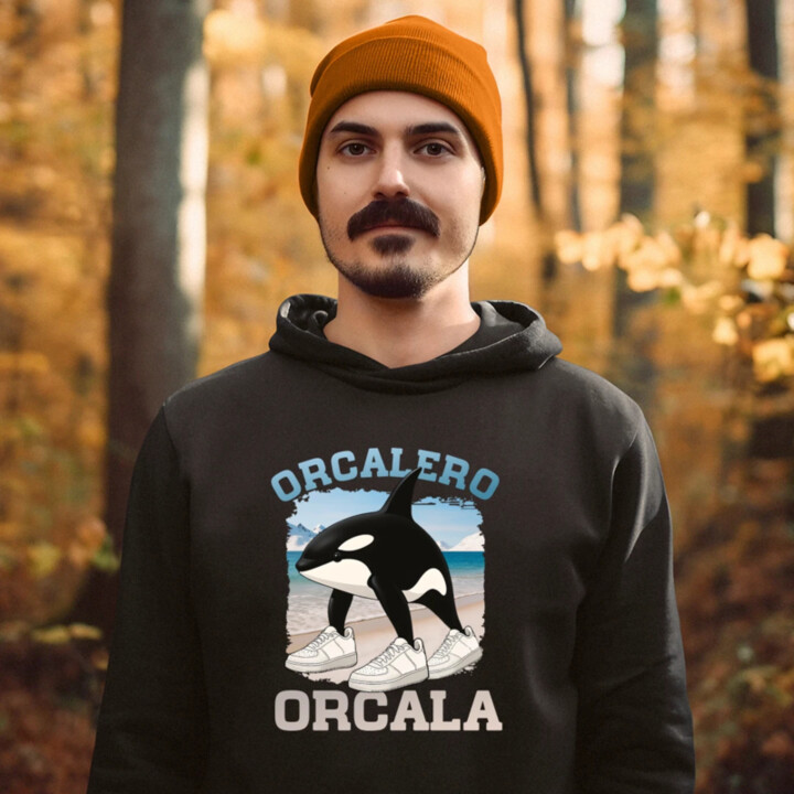 Orcalero Orcala - kosatka v topánkach - Italian Brainrot  - pánska mikina s potlačou