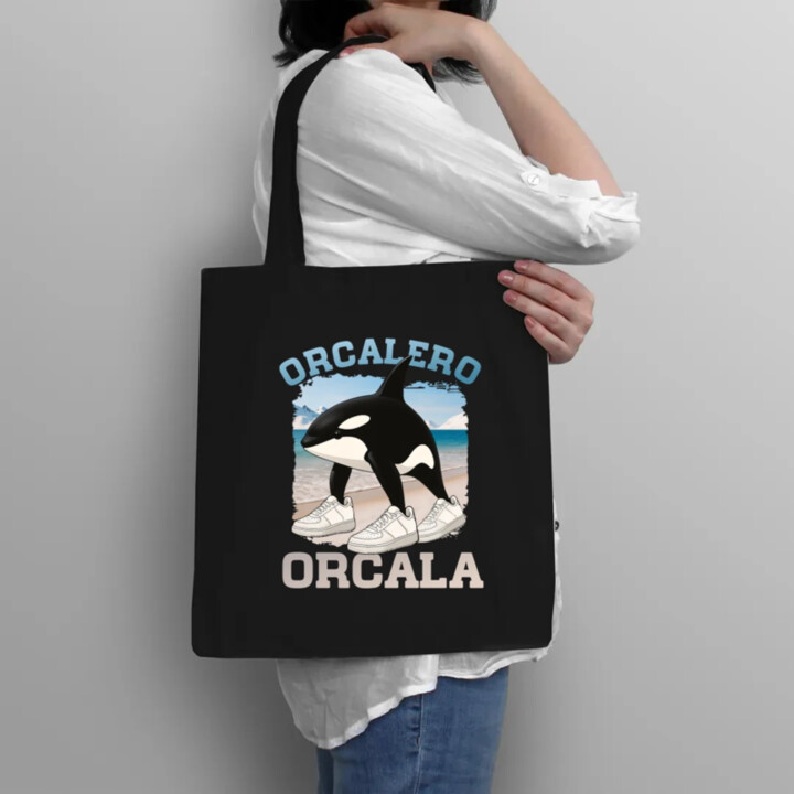 Orcalero Orcala - kosatka v topánkach - Italian Brainrot - taška s potlačou