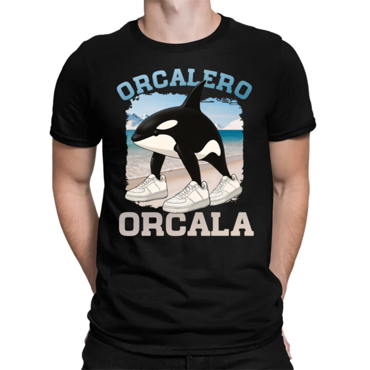 Orcalero Orcala - kosatka v topánkach - Italian Brainrot - pánske tričko s potlačou