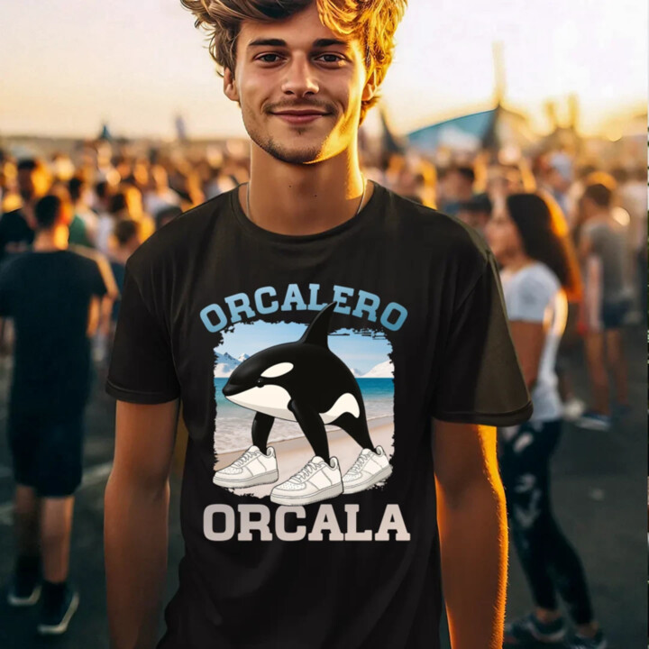 Orcalero Orcala - kosatka v topánkach - Italian Brainrot - pánske tričko s potlačou