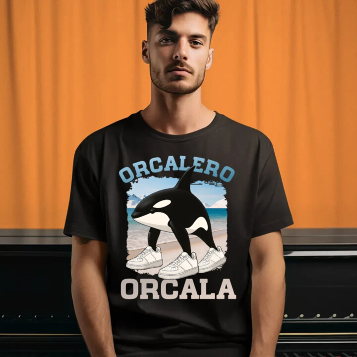 Orcalero Orcala - kosatka v topánkach - Italian Brainrot - pánske tričko s potlačou