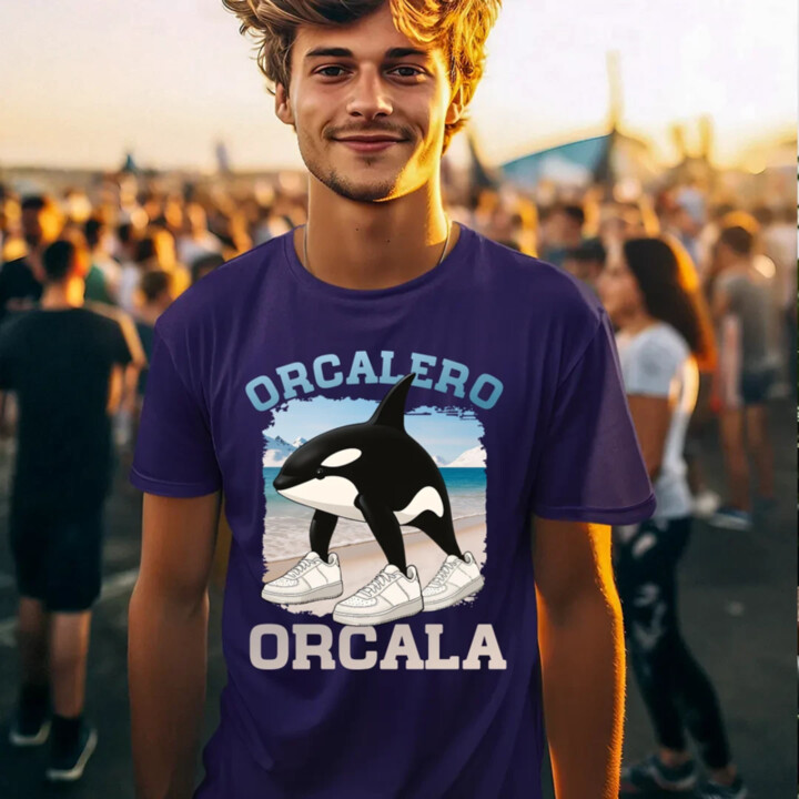 Orcalero Orcala - kosatka v topánkach - Italian Brainrot - pánske tričko s potlačou
