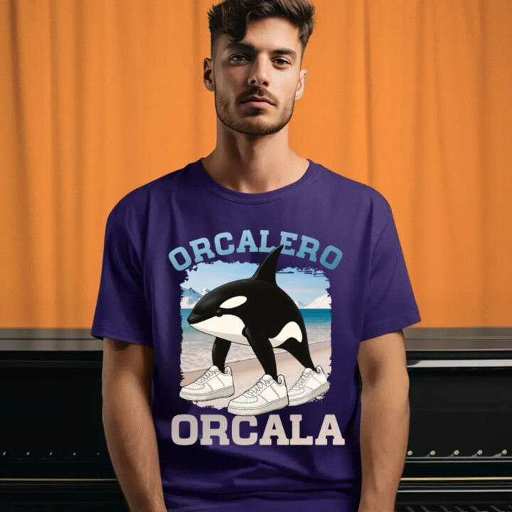 Orcalero Orcala - kosatka v topánkach - Italian Brainrot - pánske tričko s potlačou