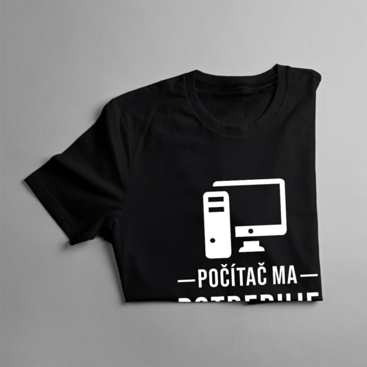 Počítač ma potrebuje, musím ísť - Pánske  tričko s potlačou