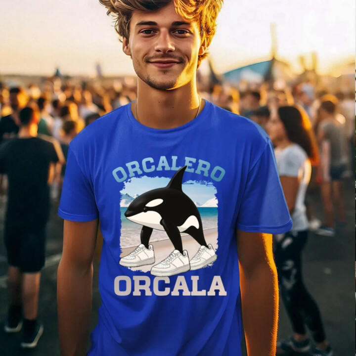 Orcalero Orcala - kosatka v topánkach - Italian Brainrot - pánske tričko s potlačou