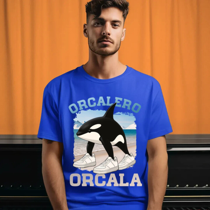 Orcalero Orcala - kosatka v topánkach - Italian Brainrot - pánske tričko s potlačou