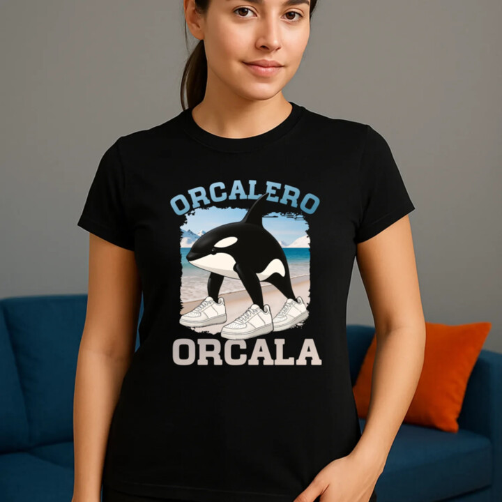 Orcalero Orcala - kosatka v topánkach - Italian Brainrot - dámske tričko s potlačou