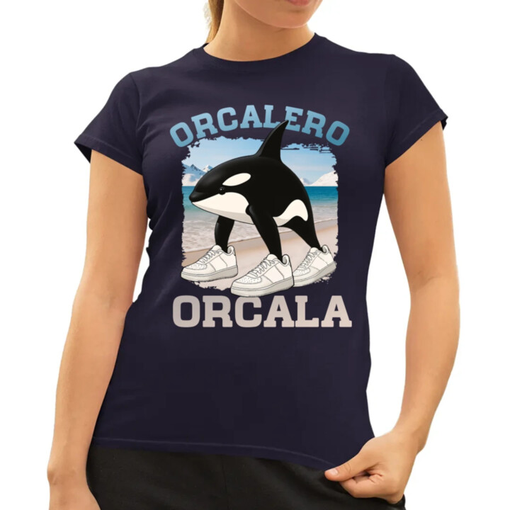 Orcalero Orcala - kosatka v topánkach - Italian Brainrot - dámske tričko s potlačou
