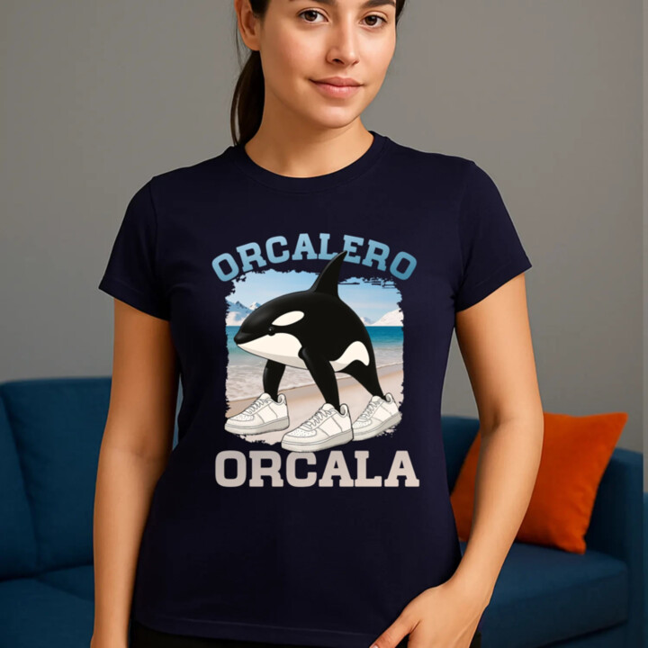 Orcalero Orcala - kosatka v topánkach - Italian Brainrot - dámske tričko s potlačou