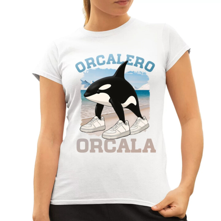 Orcalero Orcala - kosatka v topánkach - Italian Brainrot - dámske tričko s potlačou
