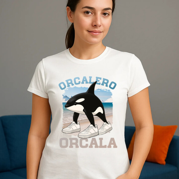 Orcalero Orcala - kosatka v topánkach - Italian Brainrot - dámske tričko s potlačou