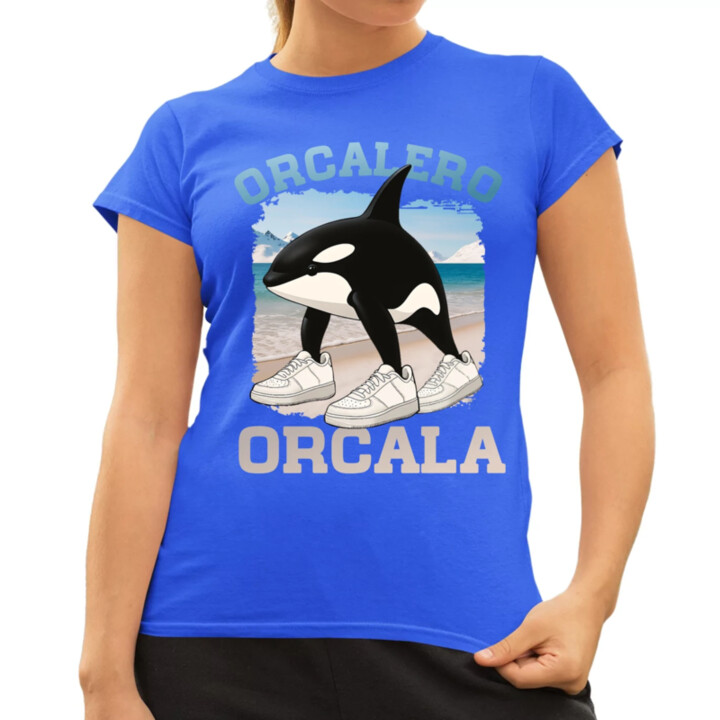 Orcalero Orcala - kosatka v topánkach - Italian Brainrot - dámske tričko s potlačou