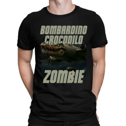 Bombardino Crocodilo zombie - krokodíl bombardér - Italian Brainrot - pánske tričko s potlačou