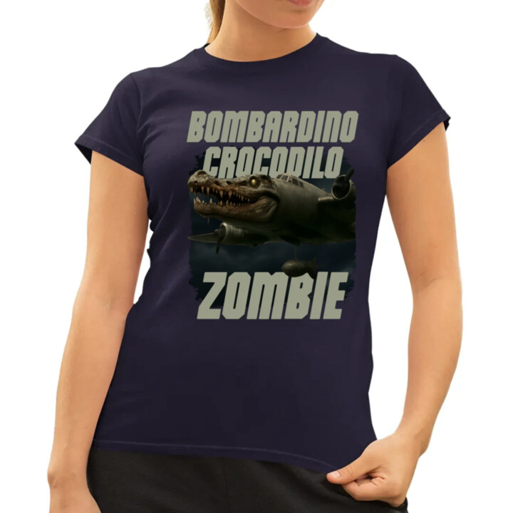 Bombardino Crocodilo zombie - krokodíl bombardér - Italian Brainrot - dámske tričko s potlačou