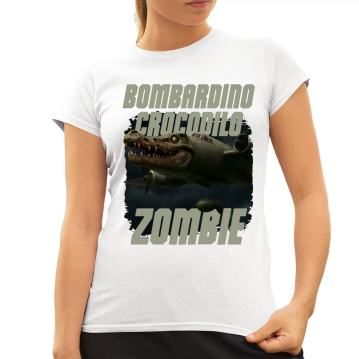 Bombardino Crocodilo zombie - krokodíl bombardér - Italian Brainrot - dámske tričko s potlačou
