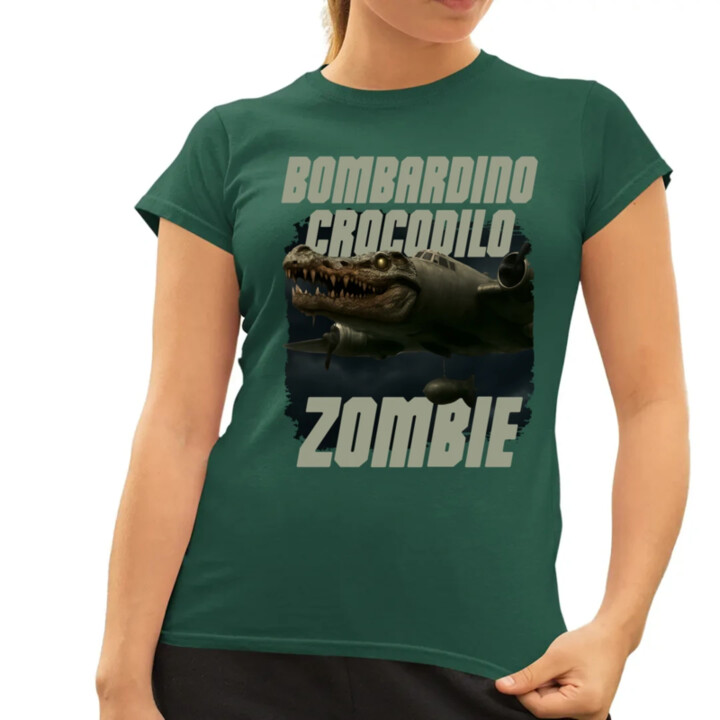 Bombardino Crocodilo zombie - krokodíl bombardér - Italian Brainrot - dámske tričko s potlačou