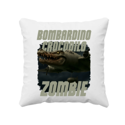 Bombardino Crocodilo zombie - krokodíl bombardér - Italian Brainrot - vankúš s potlačou