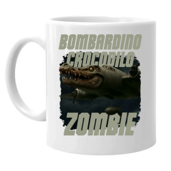 Bombardino Crocodilo zombie - krokodíl bombardér - Italian Brainrot - keramický hrnček s potlačou