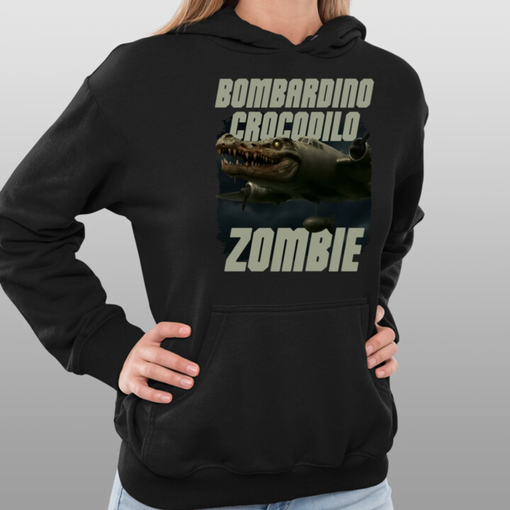 Bombardino Crocodilo zombie - krokodíl bombardér - Italian Brainrot  - dámska mikina s potlačou