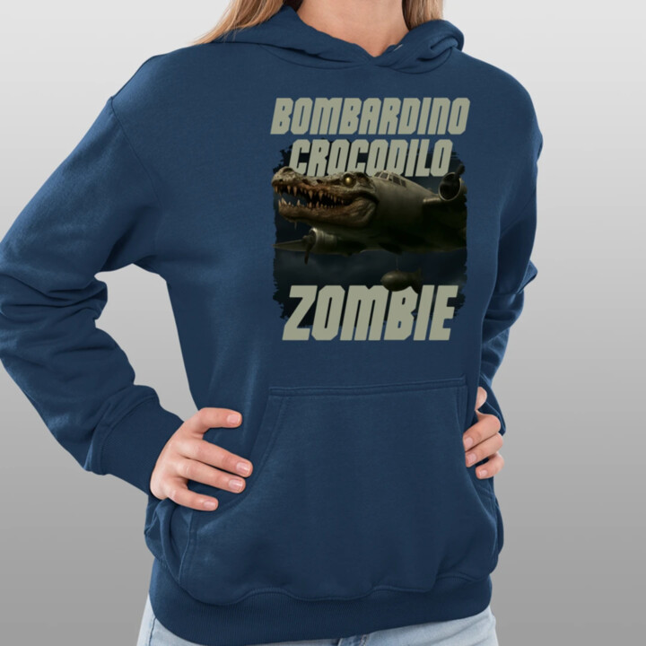 Bombardino Crocodilo zombie - krokodíl bombardér - Italian Brainrot  - dámska mikina s potlačou