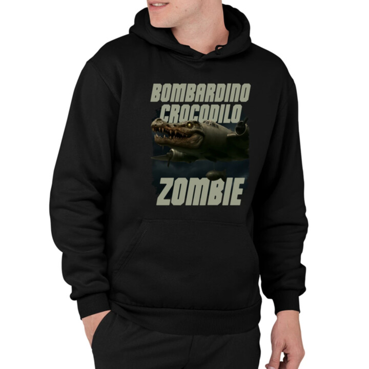 Bombardino Crocodilo zombie - krokodíl bombardér - Italian Brainrot  - pánska mikina s potlačou