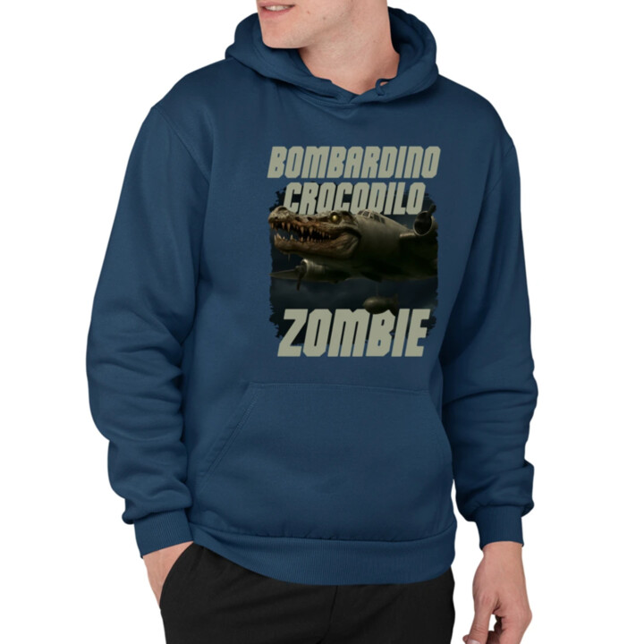 Bombardino Crocodilo zombie - krokodíl bombardér - Italian Brainrot  - pánska mikina s potlačou