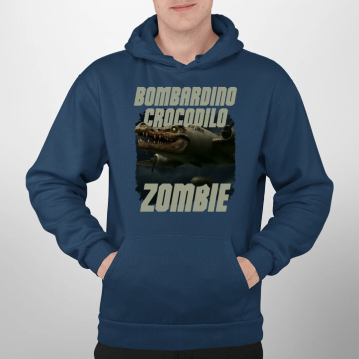 Bombardino Crocodilo zombie - krokodíl bombardér - Italian Brainrot  - pánska mikina s potlačou