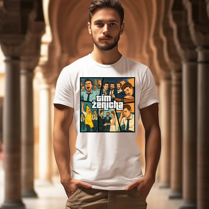 Tím ženícha - pánske tričko s potlačou
