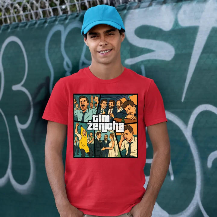 Tím ženícha - pánske tričko s potlačou