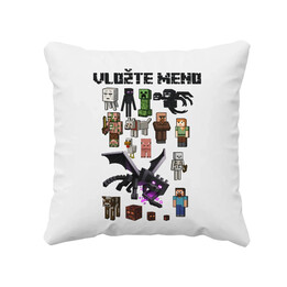 Minecraftový tím - vankúš s potlačou pre fanúšikov Minecraftu - personalizovaný produkt