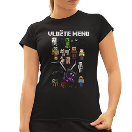 Minecraftový tím - dámske tričko s potlačou pre fanúšikov Minecraftu - personalizovaný produkt