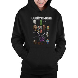 Minecraftový tím - detská mikina s kapucňou pre fanúšikov Minecraftu - personalizovaný produkt