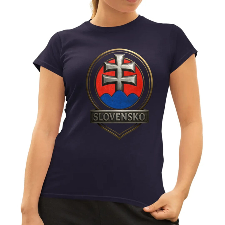 Slovensko - Strieborný Kríž - dámske tričko s potlačou