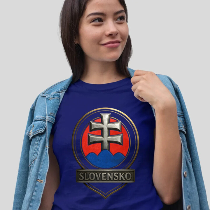 Slovensko - Strieborný Kríž - dámske tričko s potlačou